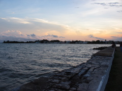 sunset over Belize City